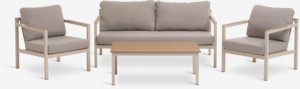 Lounge set BEJSTRUP 4 lugares bege