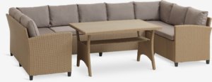 Комплект мебели ULLEHUSE 9 места със съхранение натурал