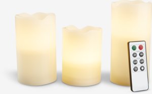 LED pillar candle KRISTJAN pack of 3