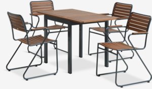 YTTRUP D75/126 stůl + 4 VAXHOLM židle tvrdé dřevo