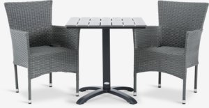 HOBRO L70 table + 2 AIDT chaises gris