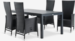 VATTRUP L206/319 tafel + 4 SKIVE stoelen zwart