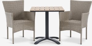 HOBRO L70 table + 2 AIDT chaises naturel