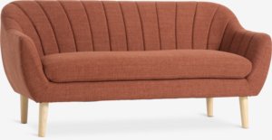 Sofa EGEDAL 2.5-seater terracotta fabric/oak colour