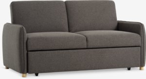 Sofa bed LYSTRUP 2 seater dark grey fabric