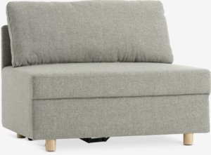 Sofa bed OLSTRUP 1.5-seater grey fabric/oak colour