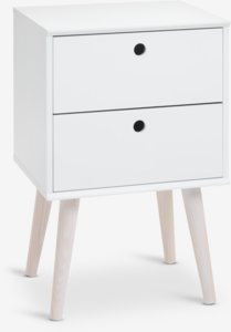 Bedside table OPLEV 2 drawers white/pine