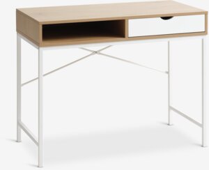 Desk TRAPPEDAL 48x95 1 draw oak colour/white