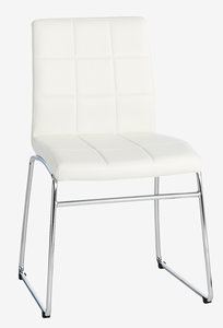 Trpezarijska stolica HAMMEL bijela umjetna koža/hrom
