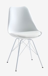Krzesło KLARUP skóra ekologiczna biały/biały