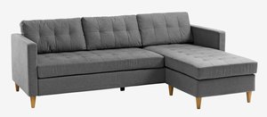 Sofa FALSLEV 3-seater chaise longue grey