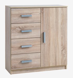 4 drawer 1 door chest TAPDRUP combi light oak colour