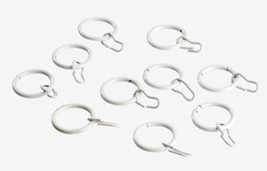 Anneaux rideaux Ø19mm 10pcs/pqt blanc