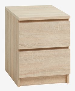 Bedside table LIMFJORDEN 2 drawers light oak colour