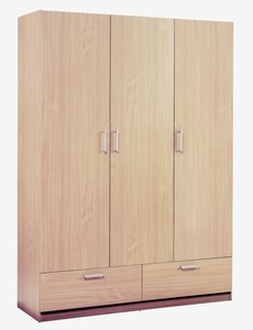Wardrobe ELLESTED 144x200 3 doors 2 drawers oak colour