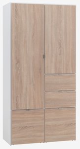 Wardrobe NAUTRUP 100x200 2 doors oak colour/white