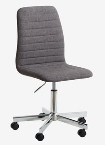 Καρέκλα γραφείου ABILDHOLT σκούρο γκρι ύφασμα/χρώμιο