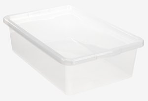 Sängynaluslaatikko BASIC BOX 30L kannella läpinäkyvä