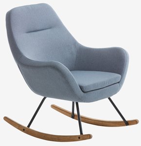 Fotelja za ljuljanje NEBEL svetlo plava tkanina