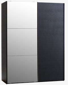 Kleerkast TARP 151x201 m/spiegel zwart