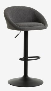 Barová stolička TAULOV sivý poťah/čierna