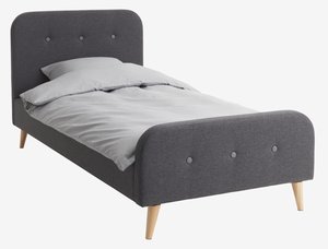 Letto KONGSBERG 90x200 tessuto grigio